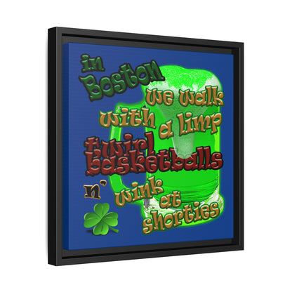 celtics logo - framed canvas art (dark blue)