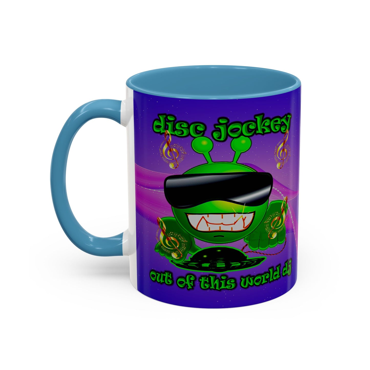 disc jockey - Accent Mug (purple-pink wave)