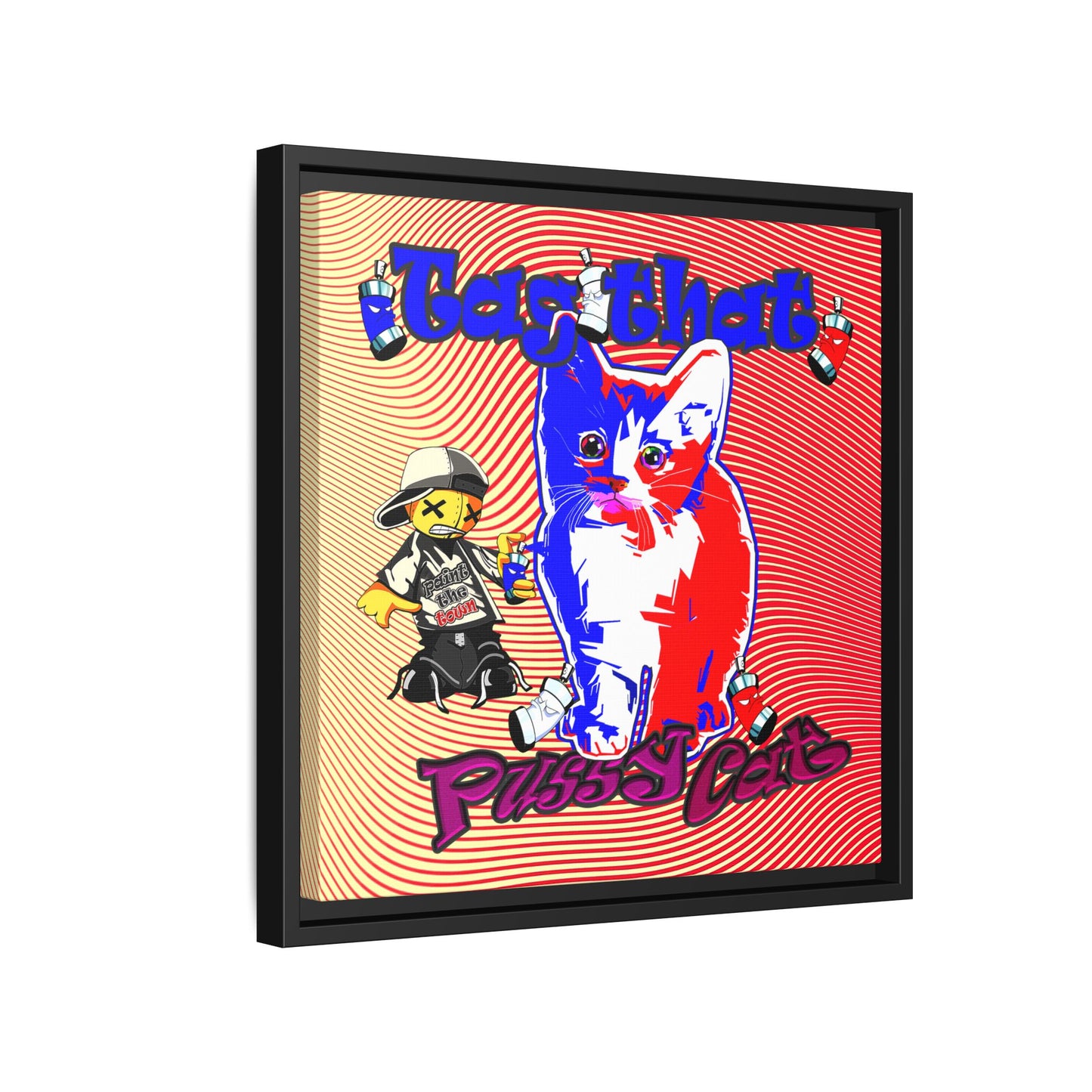 tag that - framed canvas art (yellow-orange wave)