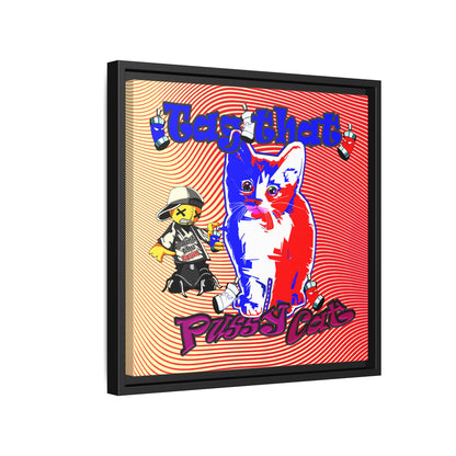 tag that - framed canvas art (yellow-orange wave)