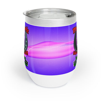 my luck - Chill Wine Tumbler (purple-pink wave)