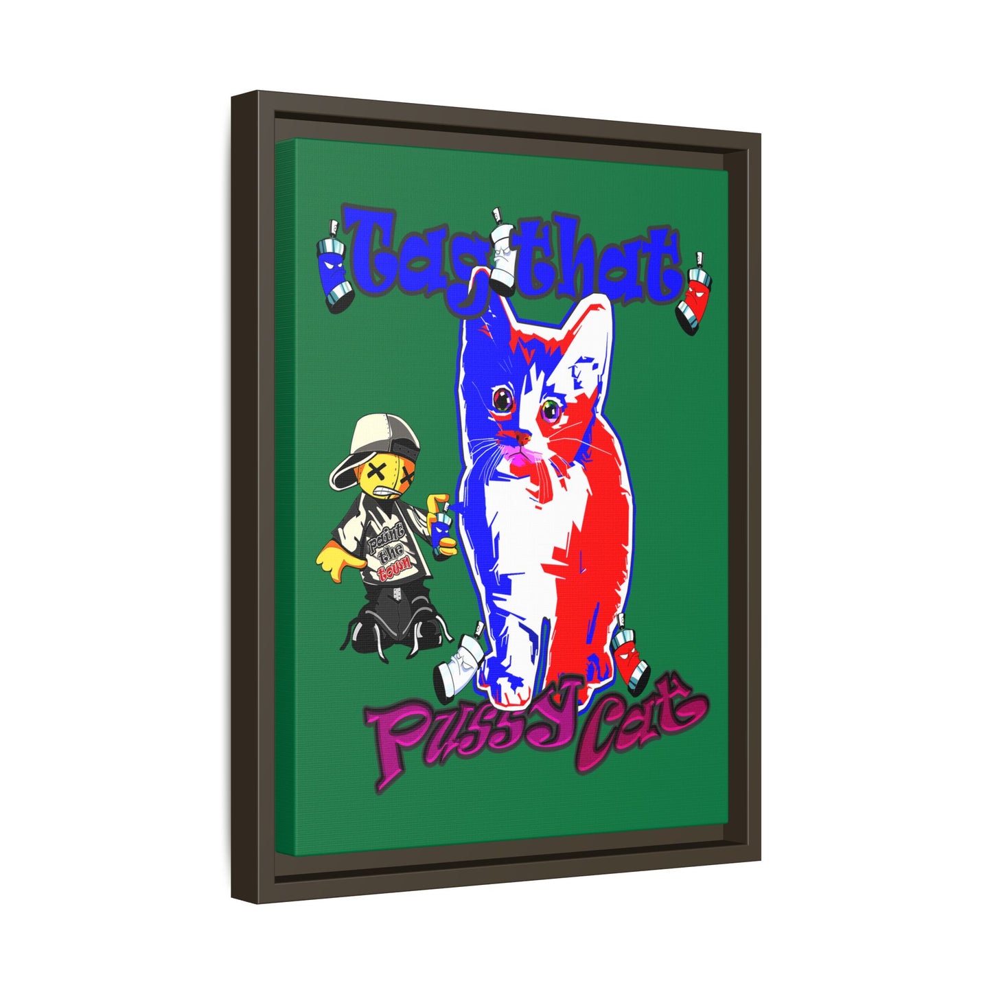 tag that - framed canvas art (dark green)