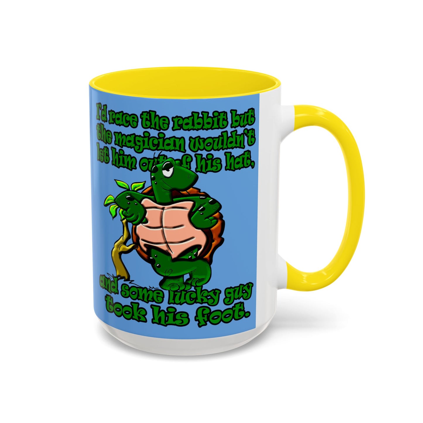 turtle race - Accent Mug (light blue)