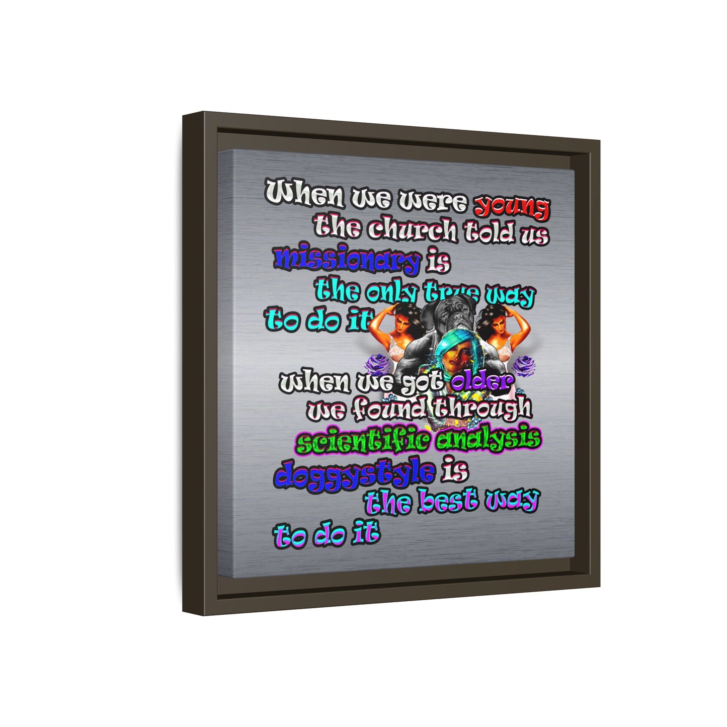 doggystyle - framed canvas art (brushed nickel)