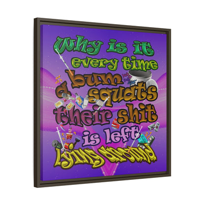 the bum's shit - framed canvas art (purple-pink wave)