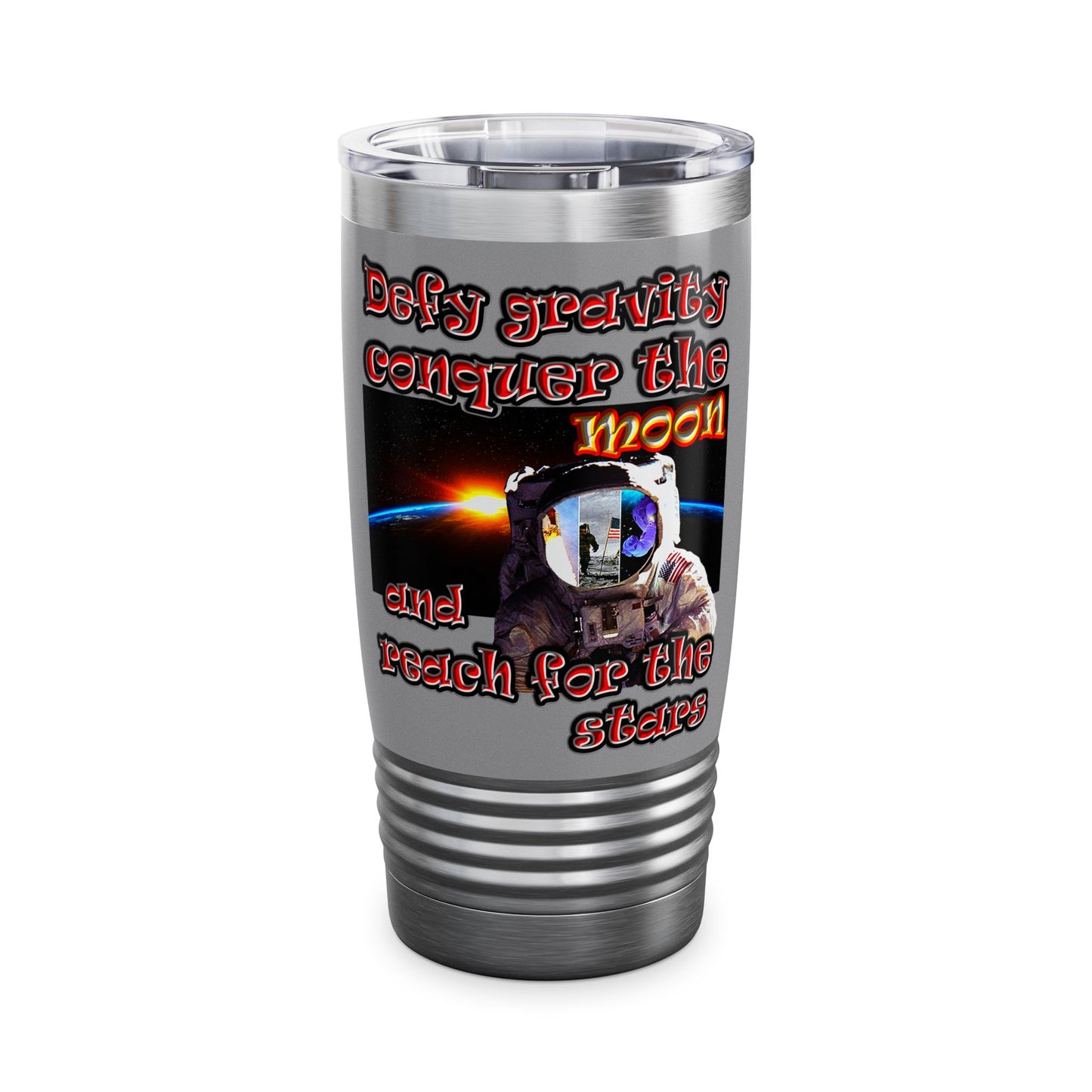 defy conquer reach - Ringneck Tumbler, 20oz (grey)