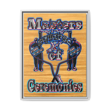 em cee squared - framed canvas art (butterscotch wood finish)