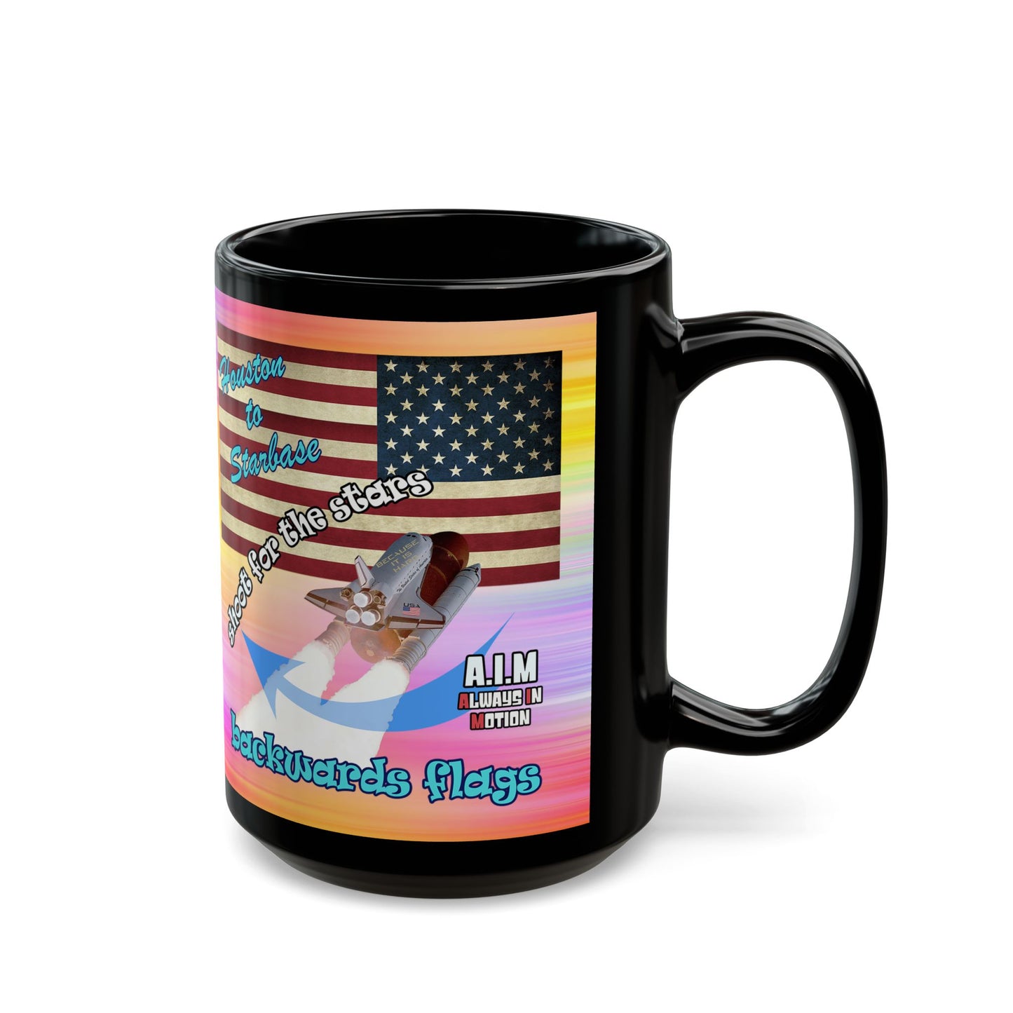 shoot for the stars - Black Mug (color blur)