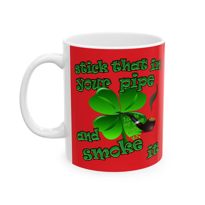 celtics logo - White Mug (red)