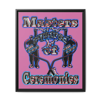 em cee squared - framed canvas art (light pink)