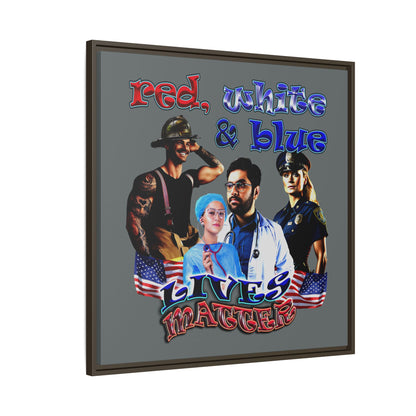 rw&b lives matter - framed canvas art (dark grey)
