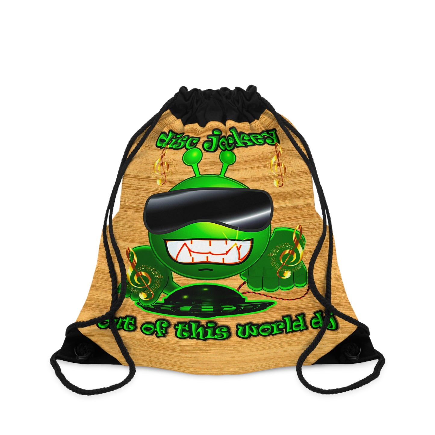disc jockey - Drawstring Bag (butterscotch wood finish)