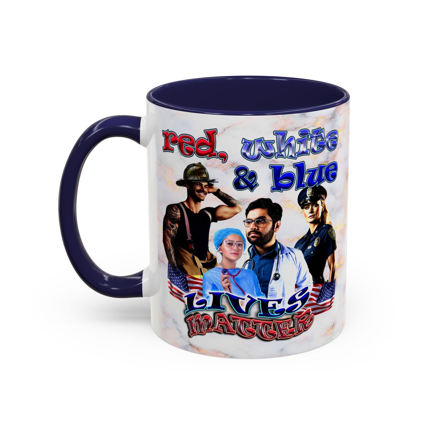 rw&b lives matter - Accent Mug (white marble)