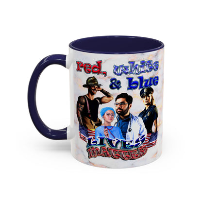 rw&b lives matter - Accent Mug (white marble)