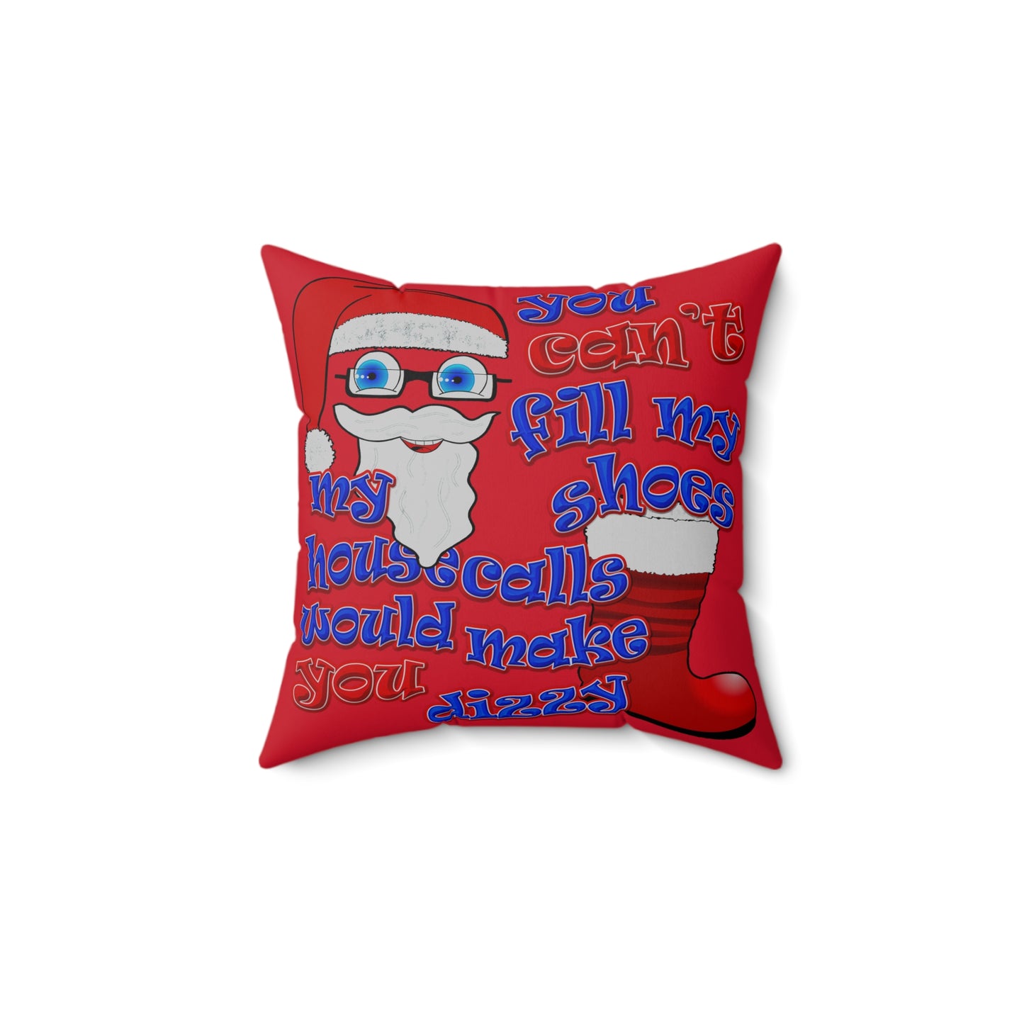 santa's shoes - Spun Polyester Square Pillow - (dark red)