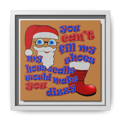 santa's shoes - framed canvas art (light brown)