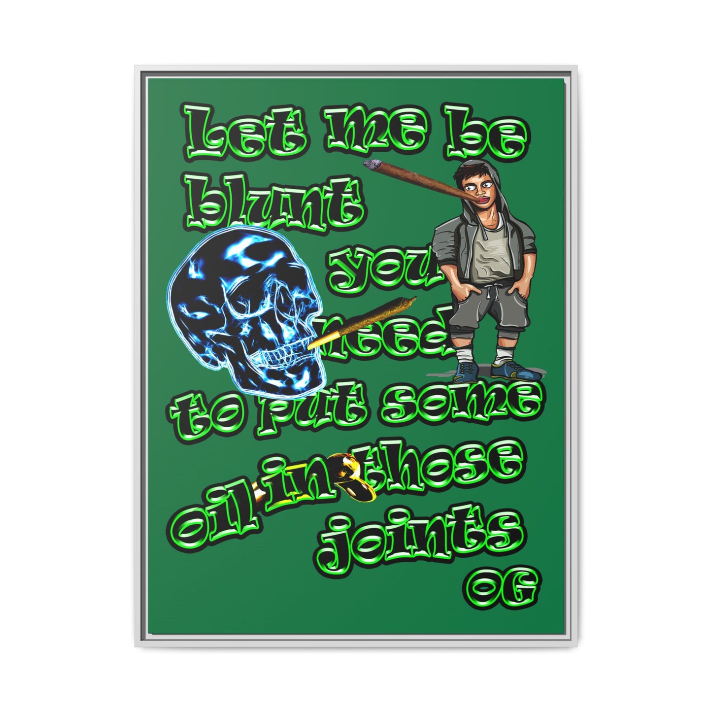 og - framed canvas art (dark green)