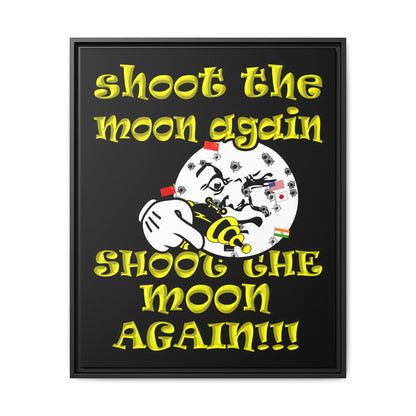 shoot the moon again - framed canvas art (black)