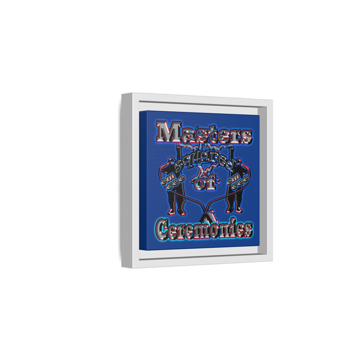 em cee squared - framed canvas art (dark blue)