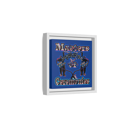 em cee squared - framed canvas art (dark blue)