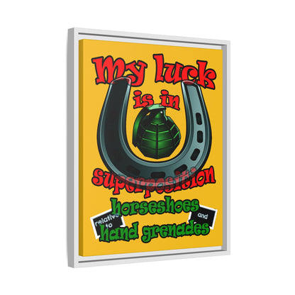 my luck - framed canvas art (yellow)