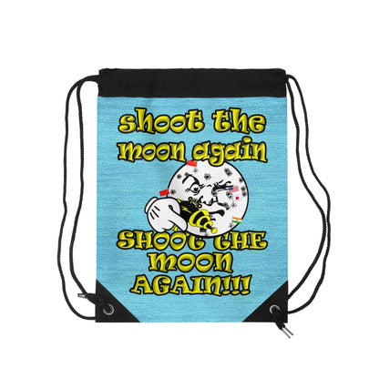 shoot the moon again - Drawstring Bag (faded blue)
