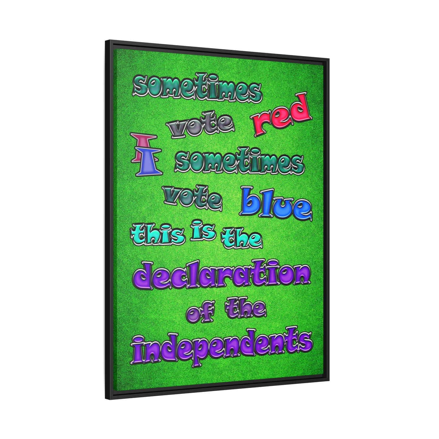 declaration of the independents - framed canvas art (green turf)