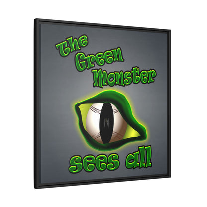 green monster - framed canvas art (grey-light grey)