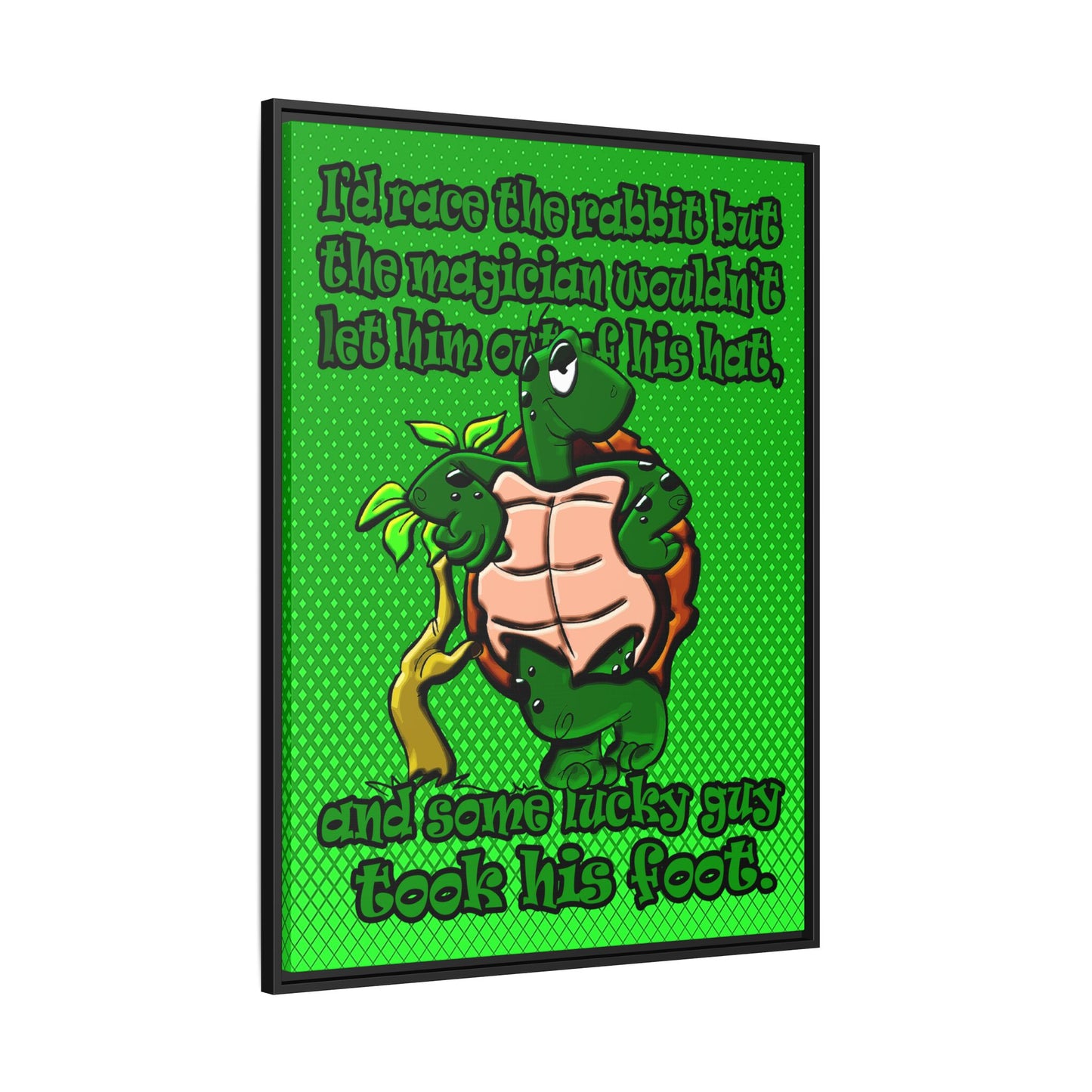 turtle race - framed canvas art (logo green)
