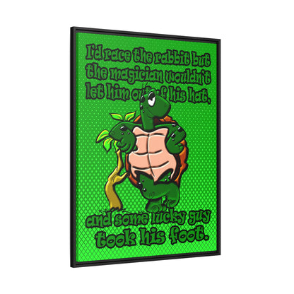 turtle race - framed canvas art (logo green)