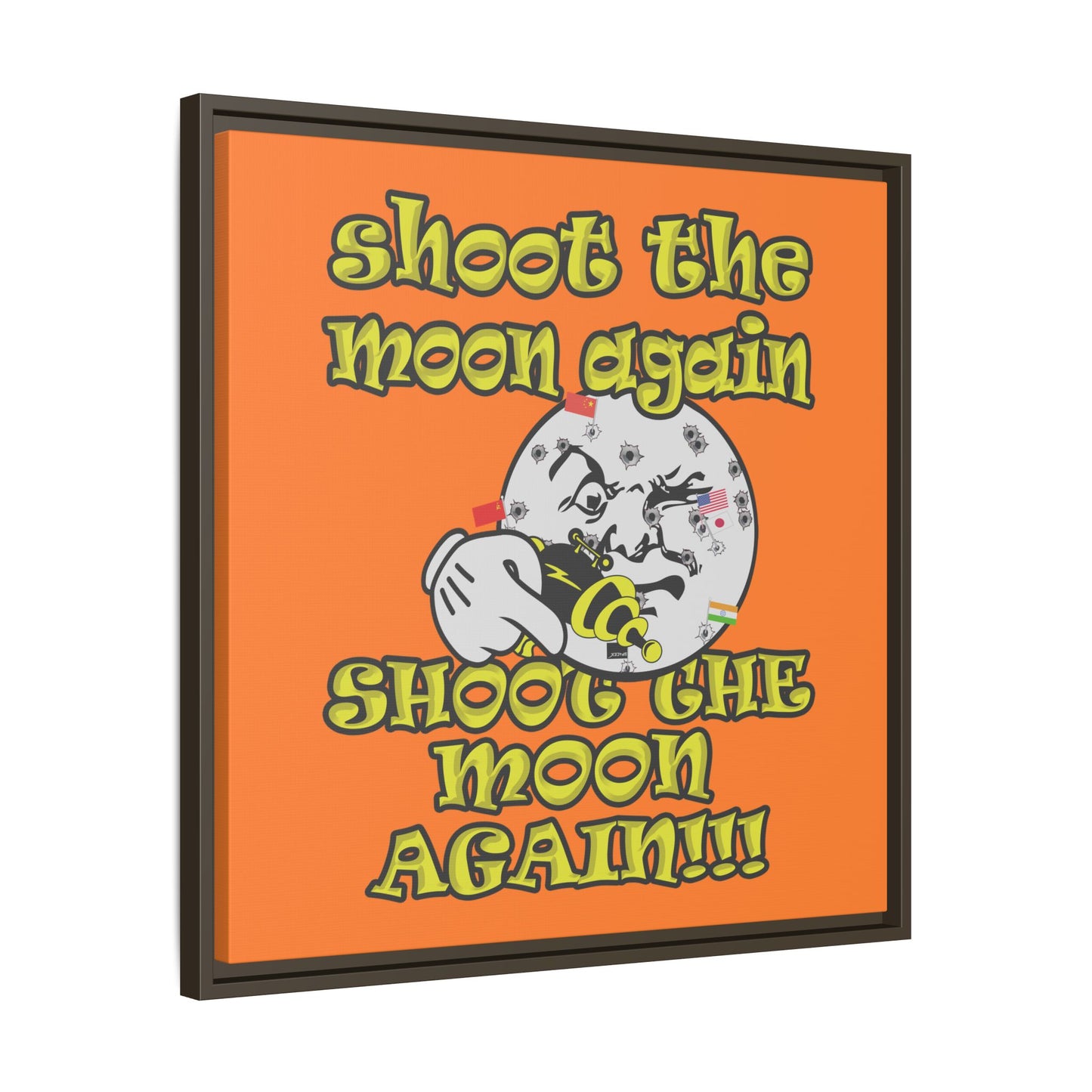 shoot the moon again - framed canvas art (crusta)