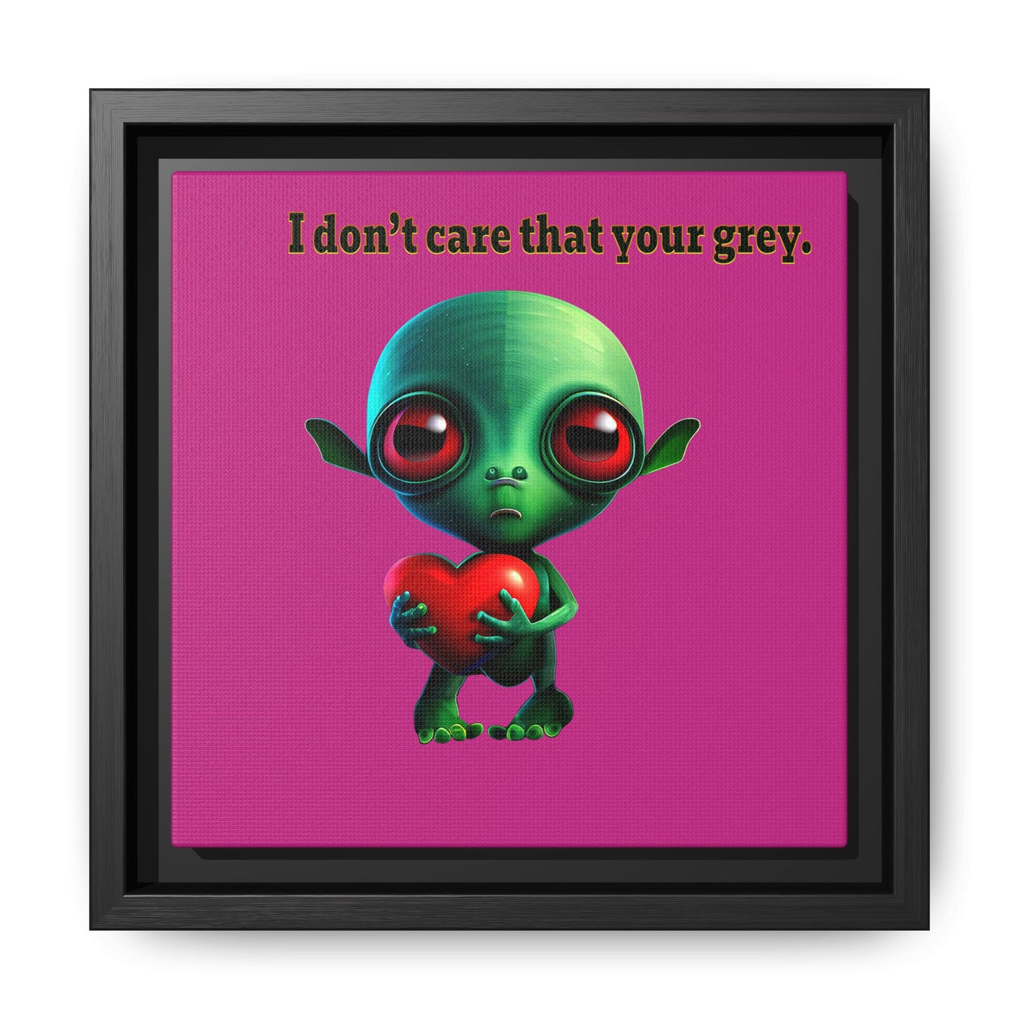 I don't care that your grey - framed canvas art (pink)