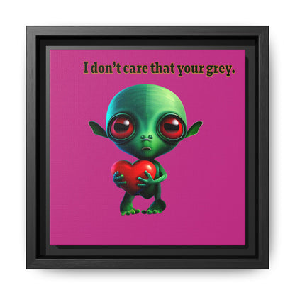 I don't care that your grey - framed canvas art (pink)
