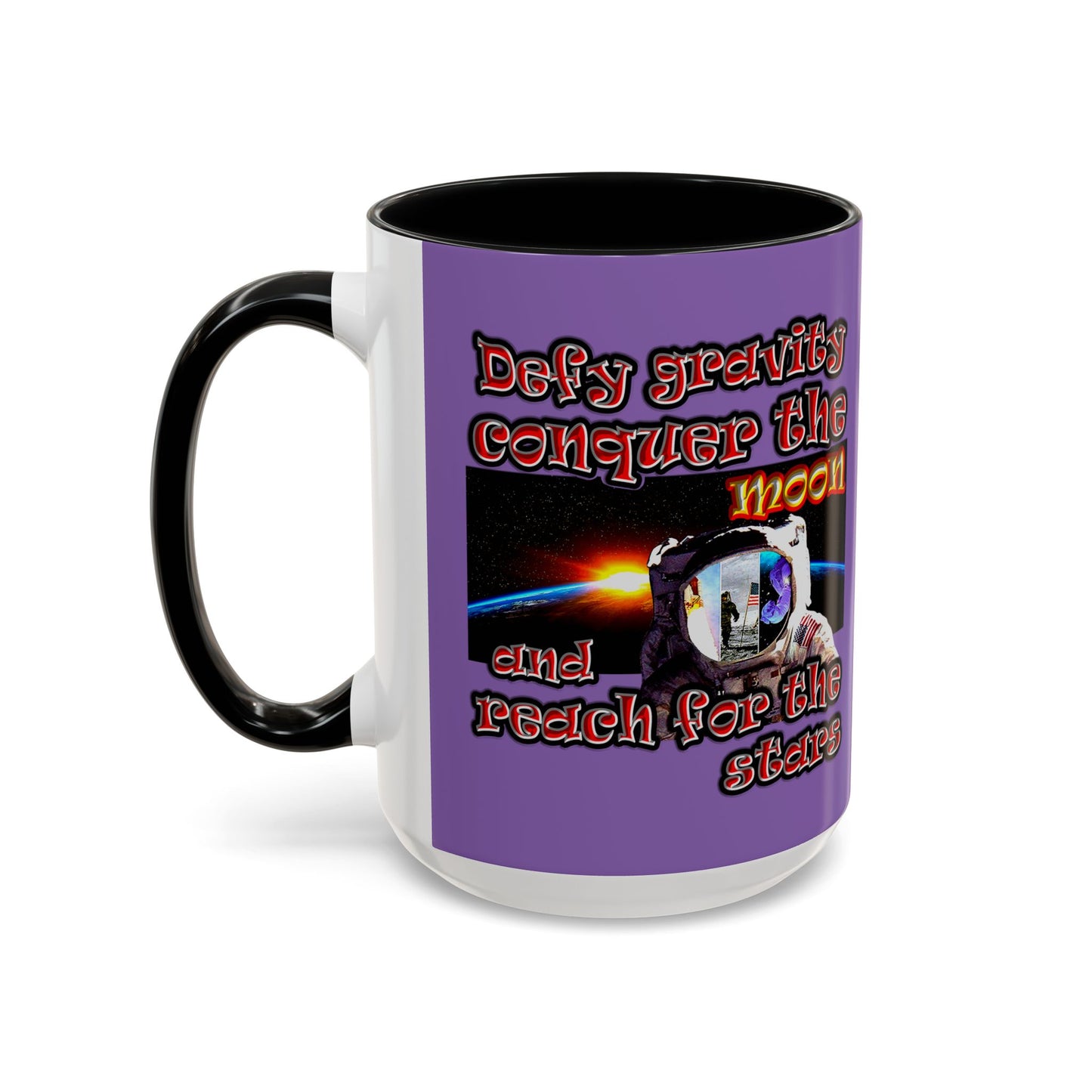 defy conquer reach - Accent Mug (light purple)