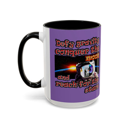 defy conquer reach - Accent Mug (light purple)