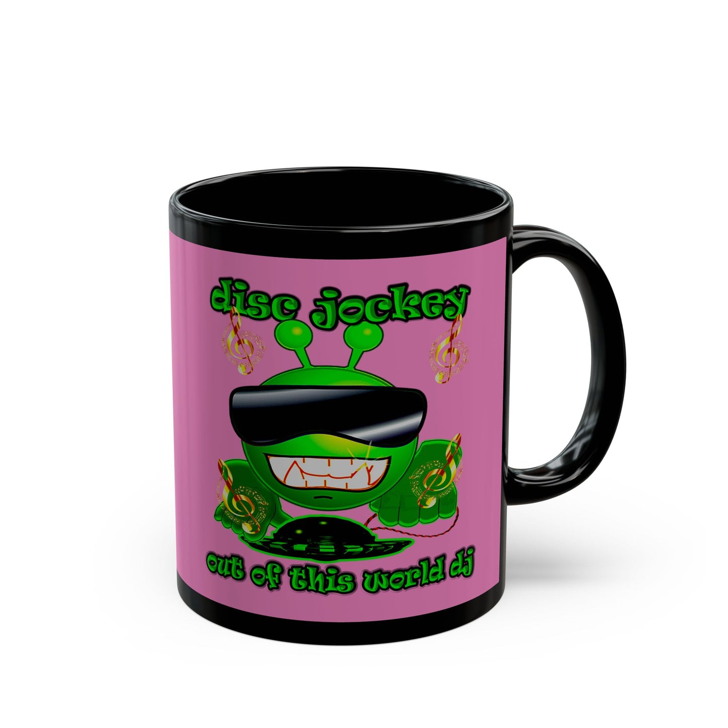 disc jockey - Black Mug (light pink)