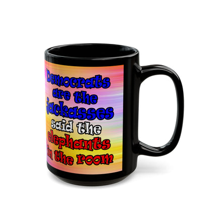 donkeys and elephants - Black Mug (color blur)