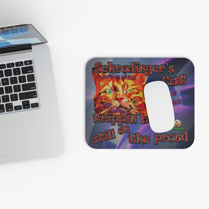 schrodinger's cat - Mouse Pad (Rectangle) (grey-pink wave)