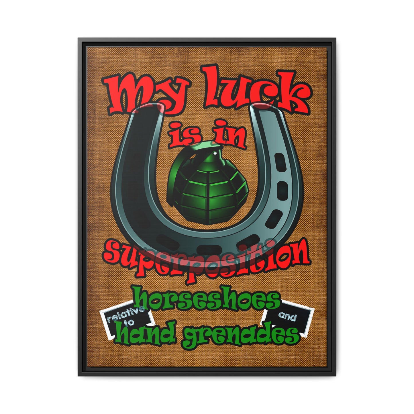 my luck - framed canvas art (brown papyrus)