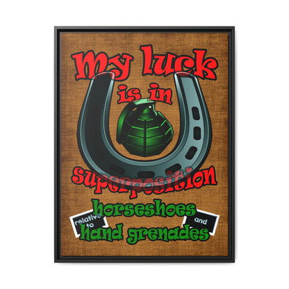 my luck - framed canvas art (brown papyrus)