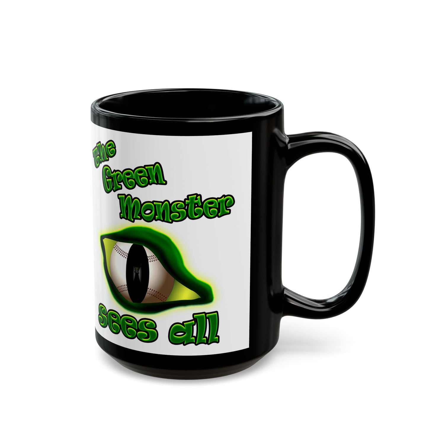 green monster - Black Mug (white)