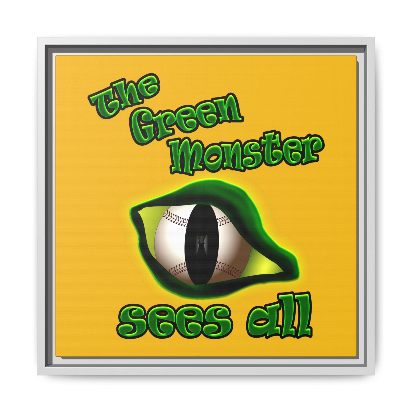 green monster - framed canvas art (yellow)