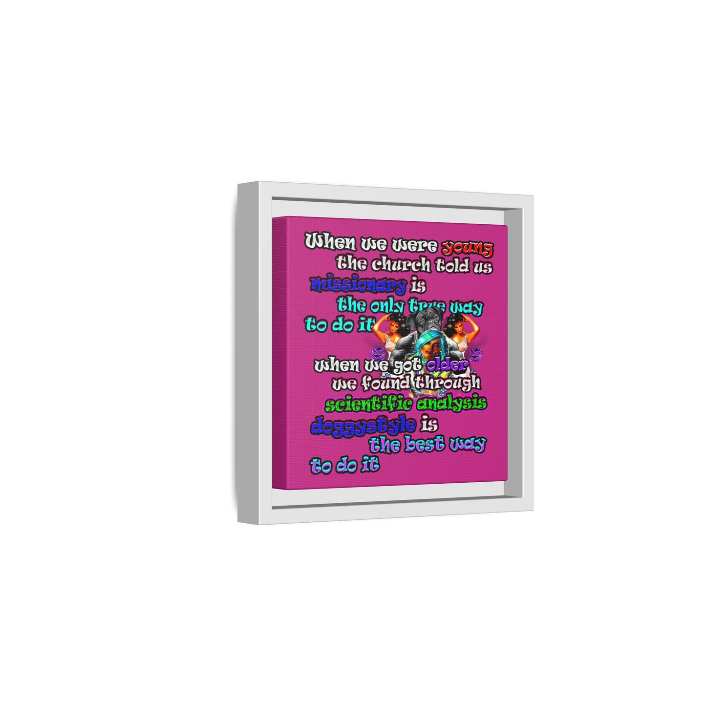 doggystyle - framed canvas art (pink)