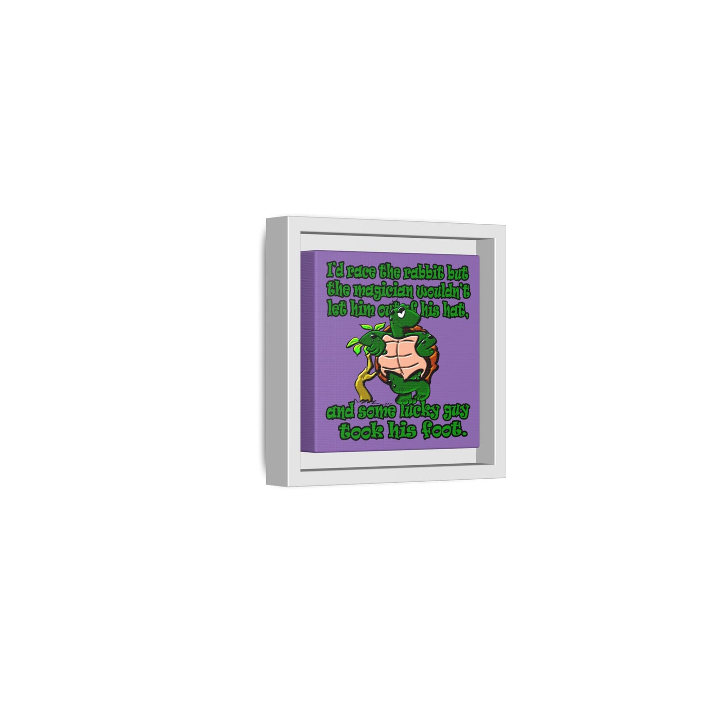 turtle race - framed canvas art (light purple)