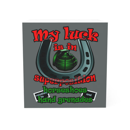 my luck - note cube (dark grey)
