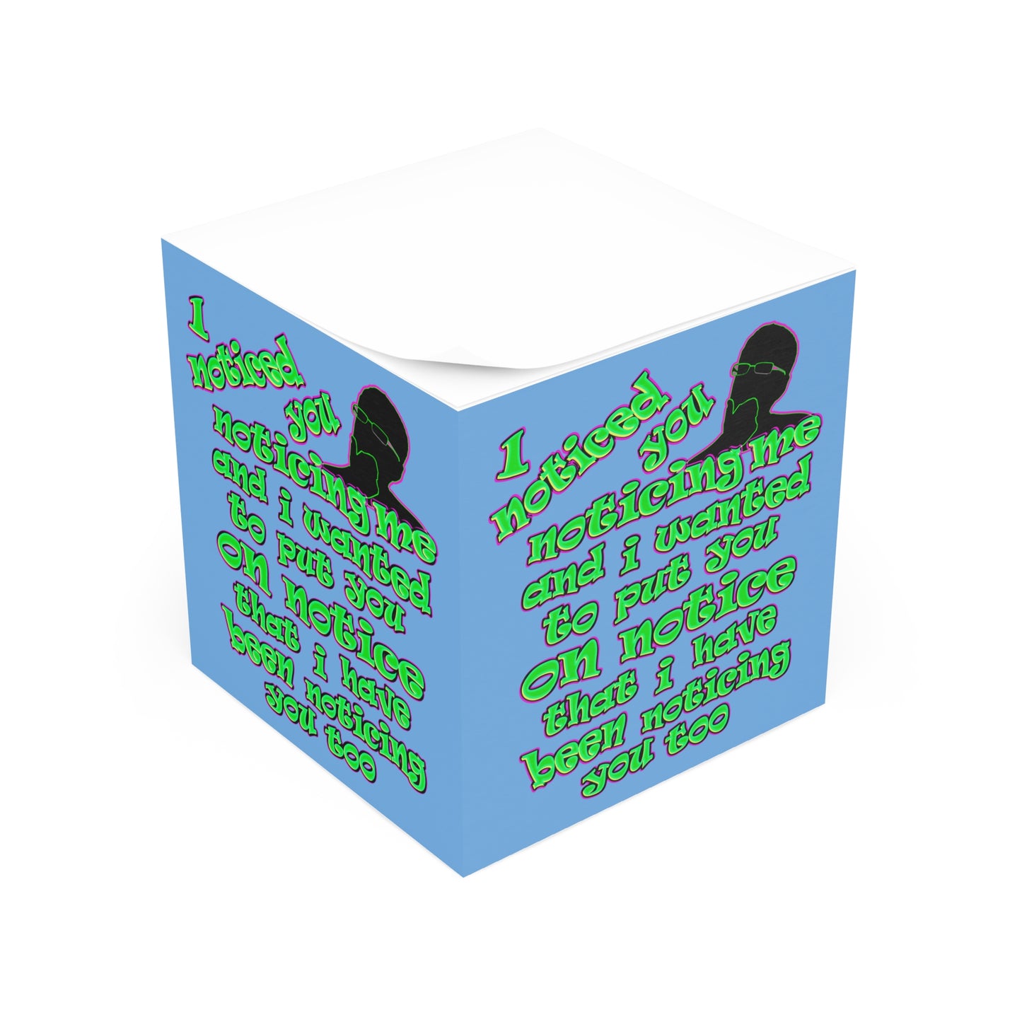 noticed you noticing - note cube (light blue)
