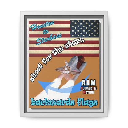 shoot for the stars - framed canvas art (light brown)