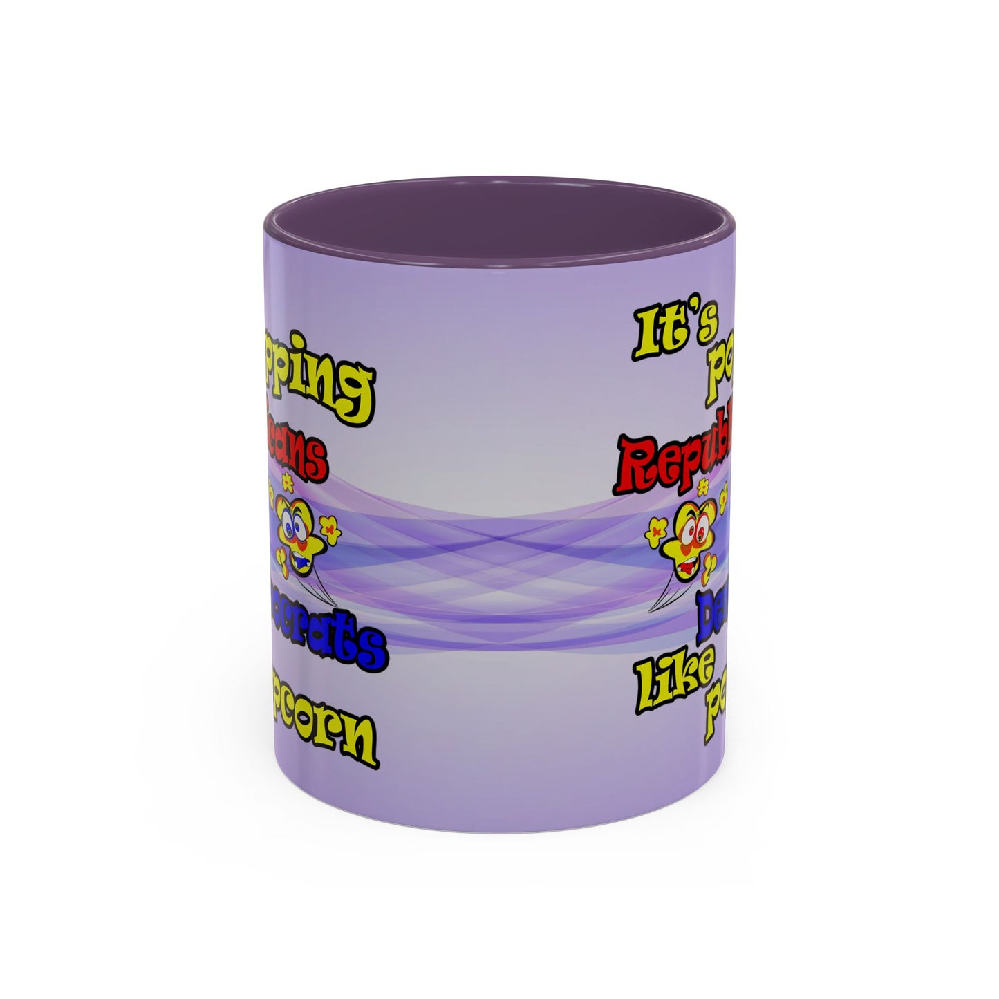 popping like popcorn - Accent Mug (light blue-pink wave)