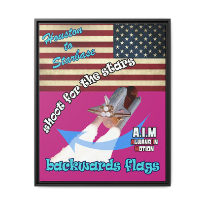 shoot for the stars - framed canvas art (pink)