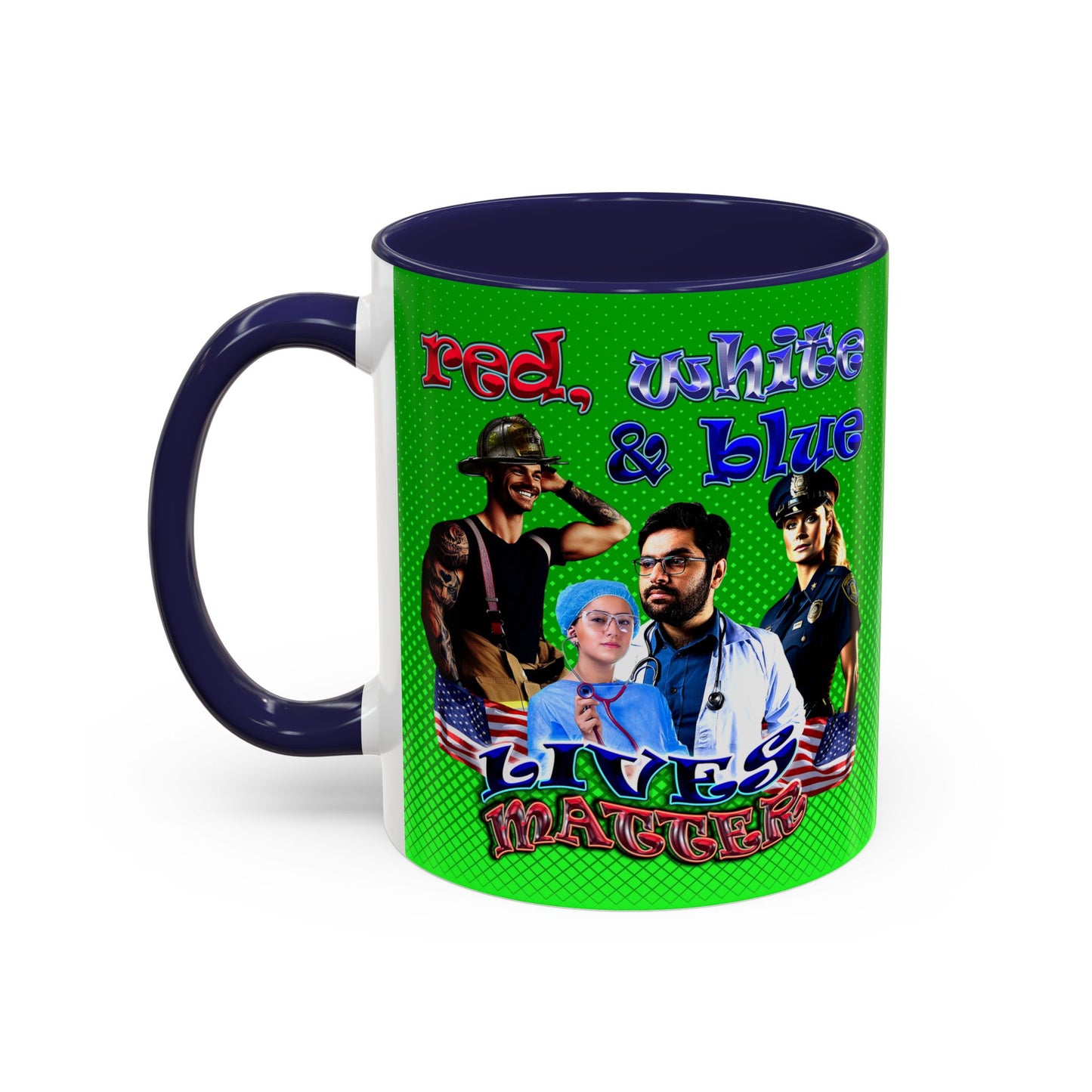 rw&b lives matter - Accent Mug (logo green)